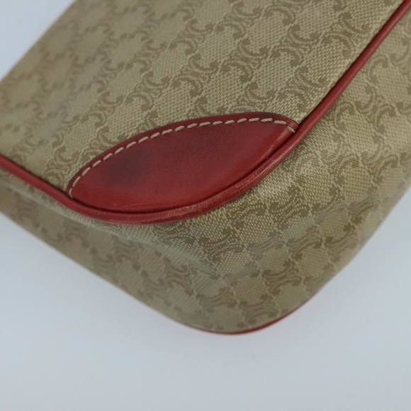 CELINE Macadam Canvas Hand Bag PVC Leather Beige Red Auth 99836 - Picture 16 of 16